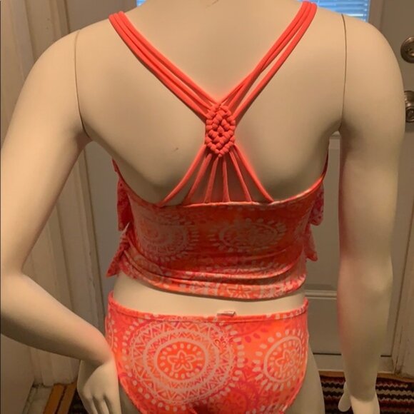 Orange 2 Pcs Justice Tankini Swimsuit Size 6 - Picture 2 of 13